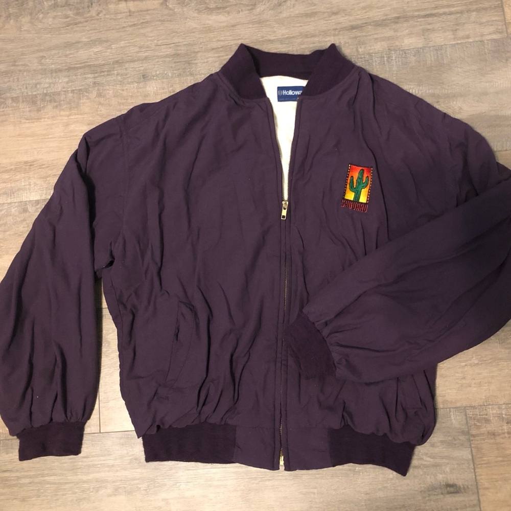 Vintage 90s Holloway Saguaro Fleece Jumper, Purple Jacket Size L